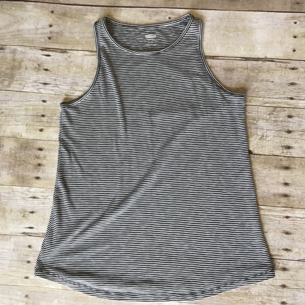Old navy black and white striped tank, XS